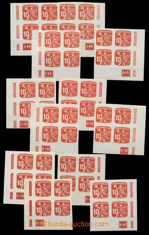 109013 - 1945 Pof.NV24-25, Postman 10h red and 15h green, 27 pcs of c