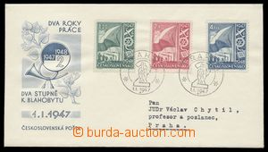 109070 - 1947 ministerská FDC M 1/47, Dvouletka, PR 1.I.47, známky 