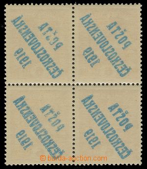 109154 -  Pof.35, Crown 6h orange, block of four, macine copy of over