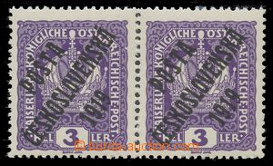 109156 -  Pof.33x, Crown 3h violet, horizontal pair, thick paper, I. 