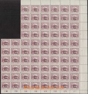 109286 -  Pof.SO2, 3h violet, part of sheet with margin (72 zn.), uno