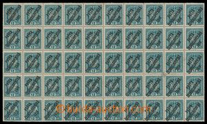 109289 -  Pof.37, Koruna 12h zelenomodrá, 50-známkový půlarch bez