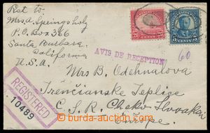 109363 - 1929 R-dopis do ČSR vyfr. zn. Mi.267, 279, oválné němé 