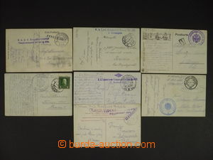 109573 - 1915-17 comp. 7 pcs of Ppc with interesting postmarks, i.a. 