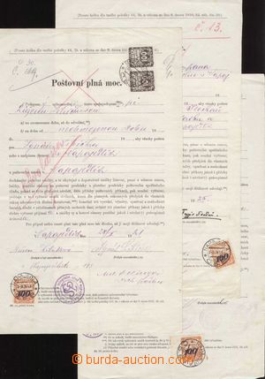 109619 - 1923-26 sestava 3ks formulářů - poštovní plná moc vyfr