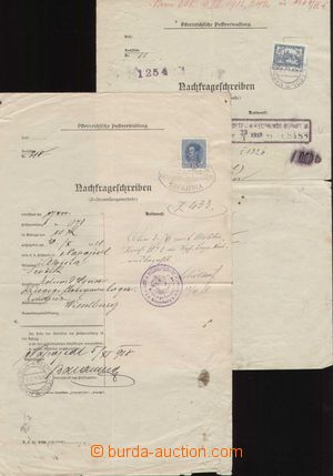 109625 - 1918-19 sestava 2ks poptávacích listů, pouze německý te