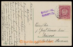 109652 - 1917 poštovna HABARTICE, kat. Geb.0273, fialové 2-řádkov