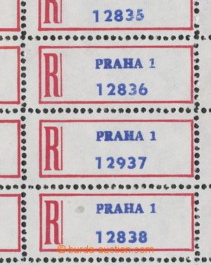 109657 - 1960 R-NÁLEPKY  celý 50-známkový arch R-nálepek PRAHA 1