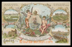 109660 - 1898 FRANZ JOSEF I., jubilejní pohlednice, litografická ko