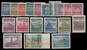 109901 - 1939 Pof.1-19, Overprint issue, value 5CZK with lower margin