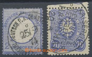 109956 - 1872-75 Mi.V20, V34, German stamps used in Turkey, value 2Gr