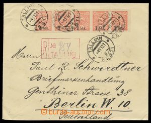109997 - 1921 Reg letter to Berlin two-sided with Mi.18 20x, overprin
