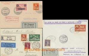 110009 - 1924-28 sestava 3ks Let-dopisů vyfr. smíšenou frankaturou