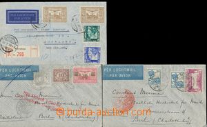 110013 - 1932-36 sestava 3ks Let-dopisů, 2x do Německa, červená p