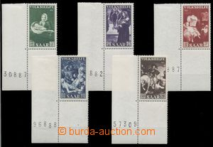 110028 - 1951 Mi.309-313, Umění, série rohových známek s archov
