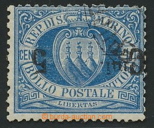 110110 - 1890 Mi.8b, postage stmp 5c/10c, blue, turned overprint (!),