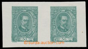 110234 -  PLATE PROOF  50h green, pair, small format, exp. by Stupka.
