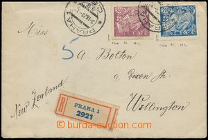 110260 - 1923 Reg letter to New Zealand with Pof.174A type II., 175A,