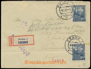 110264 - 1930 Reg letter to USA with Pof.255 2x, CDS PRAGUE/ 8.I.30, 