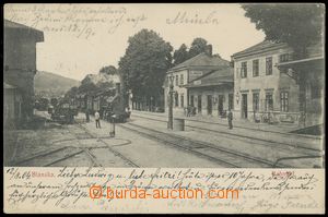 110428 - 1904 BLANSKO - nádraží, vlak, lidé, vydání O.R. Brünn