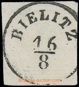 110823 - 1850 the first issue., Mi.1, 1 Kr yellow, general blind prin