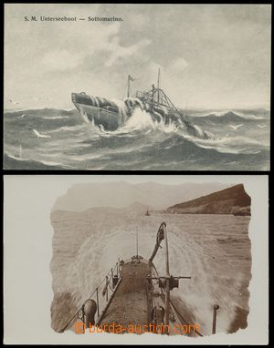 110833 - 1909-17 sestava 2ks pohlednic, 2x ponorka; nepoužité, luxu