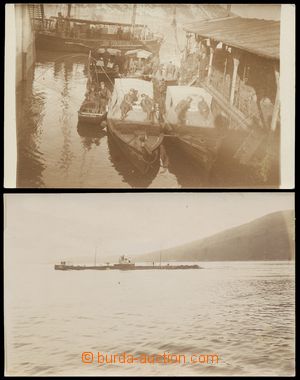 110834 - 1917 sestava 2ks pohlednic, ponorka a motorové čluny; nepo