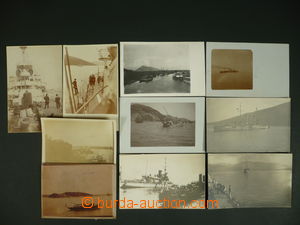 110841 - 1914-17 lodě, posádka, sestava 8ks pohlednic a 2ks fotogra