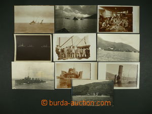 110842 - 1914-17 lodě, posádka, sestava 8ks pohlednic a 2ks fotogra