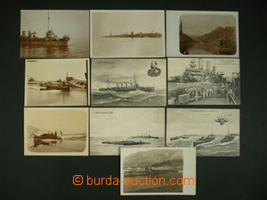 110845 - 1914-17 lodě, posádka, sestava 7ks pohlednic a 3ks fotogra