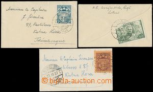 110899 - 1927-33 comp. 3 pcs of letters with visit card to Czechoslov