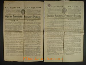 110914 - 1891 sestava 2ks chorvatských novin, 1x vyfr. zn. Mi.42, DR