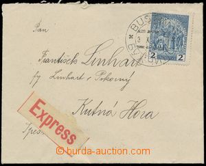 110917 - 1929 Ex-dopis do Kutné Hory vyfr. zn. Pof.245, DR BUŠTINO/