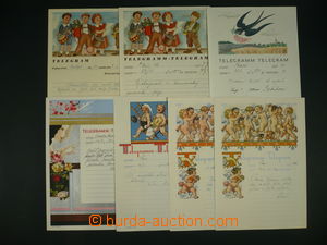 110941 - 1937-41 comp. 7 pcs of decorative telegrams, i.a. 3x Kvěcho