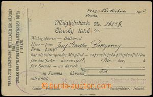 110945 - 1903 JUDAIKA  korespondenční lístek s přítiskem Spolek 