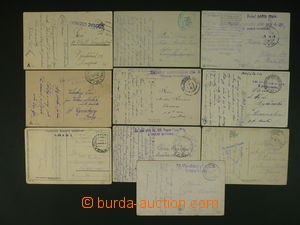110990 - 1919-20 sestava 10ks pohlednic prošlých PP, různá útvar