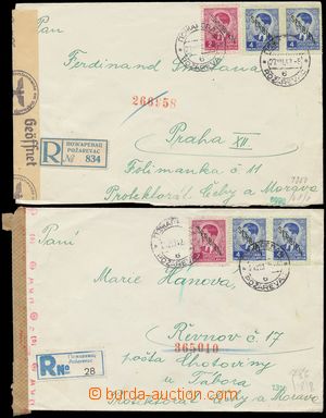 111026 - 1942 SERBIEN   sestava 2ks R-dopisů do Protektorátu vyfr. 