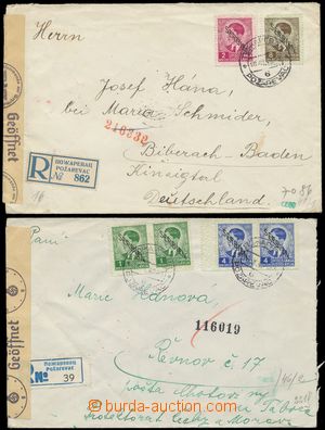 111032 - 1942 SERBIEN   sestava 2ks R-dopisů, 1x do Protektorátu, 1