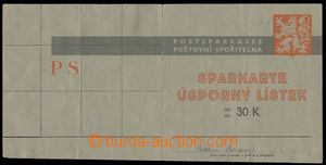 111150 - 1939 úsporný lístek Poštovní spořitelny, vylepené zn