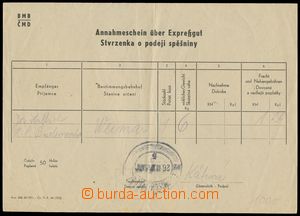 111173 - 1945 C.C. BUCHENWALD  Certificate of dispatch goods, by hand