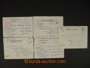 111174 - 1941-43 STALAG IX 2x, XVII 2x, sestava 5ks korespondenčníc