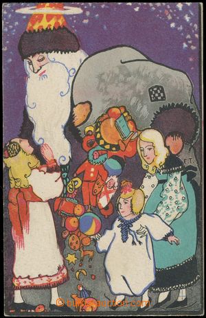 111503 - 1916 Wiener Werkstaette No.900, Christmas, Santa Claus, sign