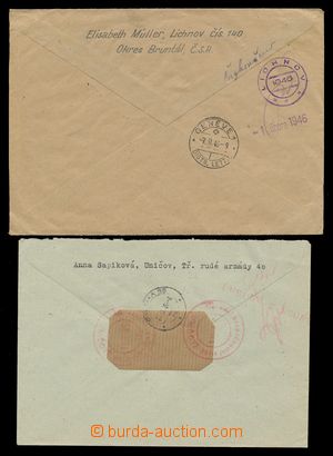 111511 - 1946 CENZURA  sestava 2ks dopisů s cenzurou na zadních str