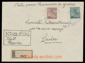 111526 - 1945 PRISONER OF WAR MAIL   Reg letter with Pof.379 and 380,