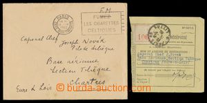 111546 - 1940 sestava dopisu a podacího lístku do Chartres (leteck