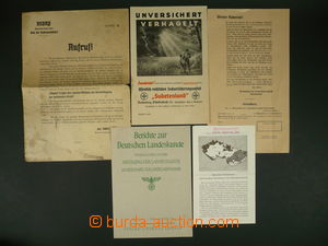 111594 - 1938-40 POLITICKÁ PROPAGANDA  sestava 5ks různých dokumen