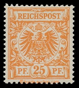 111619 - 1889 Mi.49b, Říšská orlice 25Pf oranžová, zkrácený a