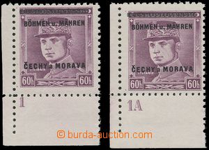 111744 - 1939 Pof.8, Štefánik 60h, comp. 2 pcs of corner stamps wit