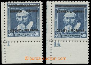 111747 - 1939 Pof.6, Comenius 40h, comp. 2 pcs of corner stamps with 
