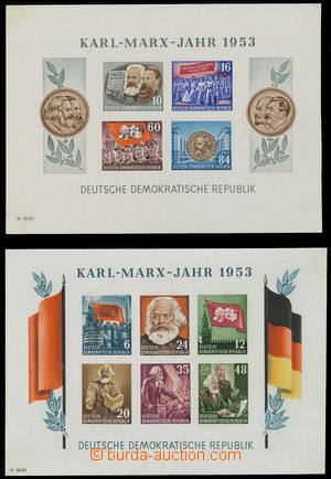111840 - 1953 Mi.Bl.8-9B, aršíky Karl-Marx-Jahr 1953, oba nezoubkov